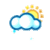 Nuboso con lluvia escasa